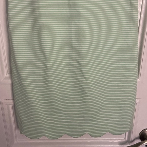 Sara Campbell Mint Green White Stripe Classic Scalloped Sleeveless Mini Dress XS - Picture 3 of 10
